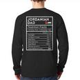 Jordanian Dad Nutrition Facts National Pride For Dad Long Sleeve T-Shirt Back Print