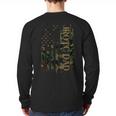 JROTC Dad United States Distressed Camo w US Flag Long Sleeve T-Shirt Back Print