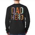 Kids Fathers Day Shirt For Son Daughter My Dad Is My Hero Long Sleeve T-Shirt Back Print
