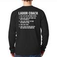 Labor Coach New Mom New Dad Hospital New Baby Shower Long Sleeve T-Shirt Back Print