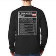 Lebanese Dad Nutrition Facts National Pride For Dad Long Sleeve T-Shirt Back Print