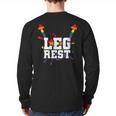Leg Rest Naughty Dad Joke Vagitarian Lesbian Long Sleeve T-Shirt Back Print