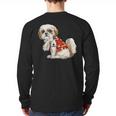 I Love Dad Tattoo Shih Tzu Dad Father's Day Long Sleeve T-Shirt Back Print