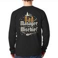 Magical Dad Manager Of Mischief Birthday Boys Girls Long Sleeve T-Shirt Back Print Magical Dad Manager Of Mischief Birthday Boys Girls Long Sleeve T-Shirt Back Print