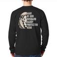 Man Of God Husband Daddy Protector Hero Lion Father's Day Long Sleeve T-Shirt Back Print