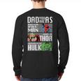 Marvel Father's Day Spider-Man Thor Hulk Dad Attributes Long Sleeve T-Shirt Back Print