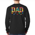 Master Builder Dad Birthday Boy Building Bricks Blocks Daddy Long Sleeve T-Shirt Back Print