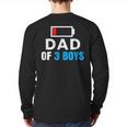 Matching Father's Day Low Battery Dad Of 3 Boys Long Sleeve T-Shirt Back Print Matching Father's Day Low Battery Dad Of 3 Boys Long Sleeve T-Shirt Back Print