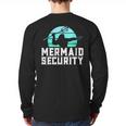 Mermaid Security Shirt Boys Swimmer Dad Merdad Trident Long Sleeve T-Shirt Back Print