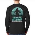 Mermaid Security Vintage Birthday Party Dad Father Day Long Sleeve T-Shirt Back Print