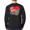 Nebelung Cat 1 Dad Father's Day Daddy Heart Decor For Men Women Kids Long Sleeve T-Shirt Back Print