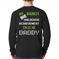 Nerdy Father Day Gamer Dad Daddy Men Love Video Gaming Long Sleeve T-Shirt Back Print