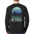 Ofishally Retired Fishing Retro Retirement Dad Men Long Sleeve T-Shirt Back Print