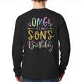 OMG It's My Son's Birthday Happy Bday Tie Dye Mom Dad Long Sleeve T-Shirt Back Print