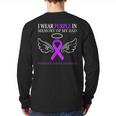 Pancreatic Cancer I Wear Purple In Memory Of My Dad Long Sleeve T-Shirt Back Print