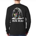 Papa Bear Autism Awareness Autism Matching Family Dad Long Sleeve T-Shirt Back Print