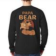 Papa Bear Bears Animal Pun Lover Dad Father Daddy Father's Long Sleeve T-Shirt Back Print