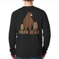 Papa Bear Dad Two Cubs Daddy Bear 2 Kids Father's Day Long Sleeve T-Shirt Back Print Papa Bear Dad Two Cubs Daddy Bear 2 Kids Father's Day Long Sleeve T-Shirt Back Print