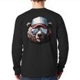 Papa Bear Face Cool Dad Style Retro Fathers Day Daddy Bear Long Sleeve T-Shirt Back Print