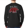 PAPA Bear Men Red Plaid Christmas Pajama Family Dad Small Long Sleeve T-Shirt Back Print