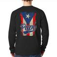 Papi Puerto Rican Dad Puerto Rico Pride Boricua Father's Day Long Sleeve T-Shirt Back Print