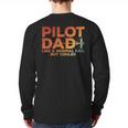 Pilot Dad Art For Men Father Aviation Airplane Pilot Long Sleeve T-Shirt Back Print