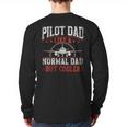 Pilot Dad Like A Normal Dad But Cooler Plane Aviator Pilot Long Sleeve T-Shirt Back Print