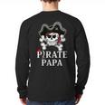 Pirate Papa Costume Jolly Roger Crossbones Pirate Dad Long Sleeve T-Shirt Back Print