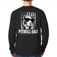 Pitbull Dad Men Pitbull Lover For Dog Dad American Flag Long Sleeve T-Shirt Back Print