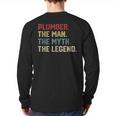 Plumber The Man The Myth The Legend Dad Hero Long Sleeve T-Shirt Back Print Plumber The Man The Myth The Legend Dad Hero Long Sleeve T-Shirt Back Print