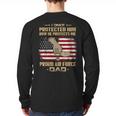 Now He Protects Me USAF Dad Proud Air Force Dad T-Shirt Long Sleeve T-Shirt Back Print