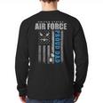 Proud Air Force Dad Of The US Air Force USA Flag Long Sleeve T-Shirt Back Print