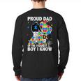 Proud Dad Of The Toughest Boy Autism Awareness Father Autism Long Sleeve T-Shirt Back Print