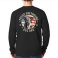 Proud Greyhound Dad American Flag Patriotic Greyhound Dad Long Sleeve T-Shirt Back Print