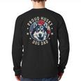 Proud Husky Dad American Flag Patriotic Husky Dad Long Sleeve T-Shirt Back Print