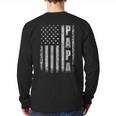 Proud Papa Fathers Day 2025 Dad America USA Flag Long Sleeve T-Shirt Back Print