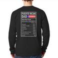 Puerto Rican Dad Nutrition Facts Pride Father's Day Long Sleeve T-Shirt Back Print