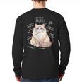 Ragdoll Cat Anatomy Cute Pet Mom Dad Cream Bicolor Long Sleeve T-Shirt Back Print