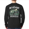 My Retirement Vehicle Riding Lawn Mower Retro Dad Long Sleeve T-Shirt Back Print