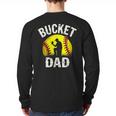 Retro Daddy Bucket Dad Softball Girl Long Sleeve T-Shirt Back Print Retro Daddy Bucket Dad Softball Girl Long Sleeve T-Shirt Back Print