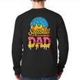 Retro Ice Cream Drip Softball Dad Game Day Dad Father's Day Long Sleeve T-Shirt Back Print