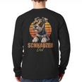 Retro Miniature Schnauzer Dad Vintage Dog Lovers Long Sleeve T-Shirt Back Print