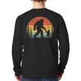 Retro Vintage Bigfoot Dad Fathers Day Father Son Matching Long Sleeve T-Shirt Back Print