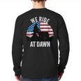 We Ride At Dawn Lawnmower Lawn Mowing Dad Vintage Men Long Sleeve T-Shirt Back Print