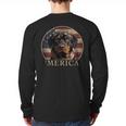 Rottie Dog Mom Dad 'Merica Rottweiler Long Sleeve T-Shirt Back Print