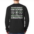 Schwangerschaft Verknden Geschenk Zocker New Character Created Pregnancy Announcement Dad Gamer Long Sleeve T-Shirt Back Print