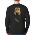 Scottish Fold Cat Pocket Cat Mom Cat Dad Cat Lover Long Sleeve T-Shirt Back Print Scottish Fold Cat Pocket Cat Mom Cat Dad Cat Lover Long Sleeve T-Shirt Back Print