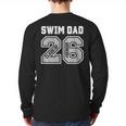 Senior Swim Dad 2026 Swimmer Swim Dad Senior Class Of 26 Long Sleeve T-Shirt Back Print