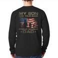 My Son Has Your Back Marine Dad Camouflage Long Sleeve T-Shirt Back Print