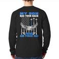 My Son Has Your Back Proud Air Force Dad Military Father Long Sleeve T-Shirt Back Print